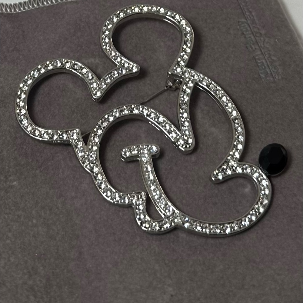 Disney Rhinestone Mickey Silhouette Brooch
